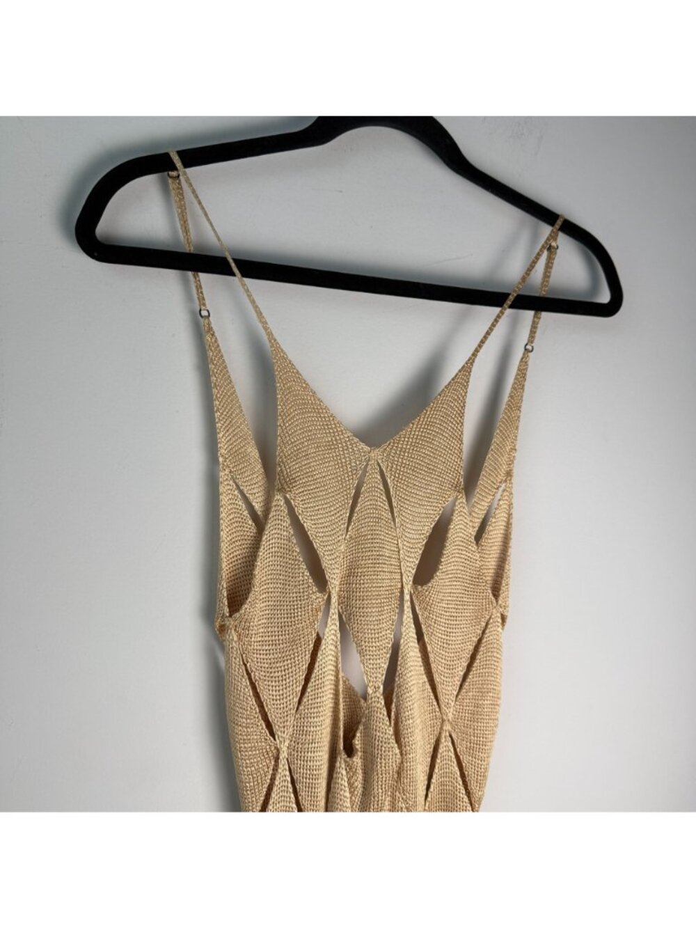 Isa Boulder First Argyle Mini Dress Coverup Champagne Illusion NWT S Resortwear - Picture 10 of 14